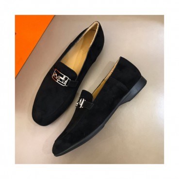 Hermes 2019 Mens Metal Logo Suede Loafer - 에르메스 남성 메탈 로고 스웨이드 로퍼 Her0281x.Size(240 