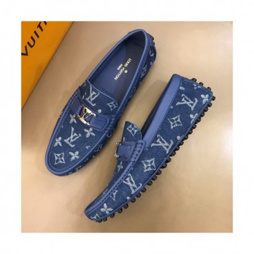 Louis Vuitton 2019 Mens Initial Metal Logo Denim Loafer  - 루이비통 남성 이니셜 메탈 로고 데님 로퍼 Lou01032x.Size(240 