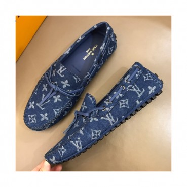 Louis Vuitton 2019 Mens Initial Metal Logo Denim Loafer  - 루이비통 남성 이니셜 메탈 로고 데님 로퍼 Lou01033x.Size(240 