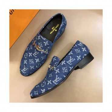[커스텀급]Louis Vuitton 2019 Mens Initial Logo Horsbit Denim Loafer  - 루이비통 남성 이니셜 로고 홀스빗 데님 로퍼 Lou0999x.Size(245 