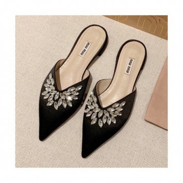 Miumiu Ladies Swarovski Silk Bloafer - 미우미우 여성 스와로브스키 실크 블로퍼 