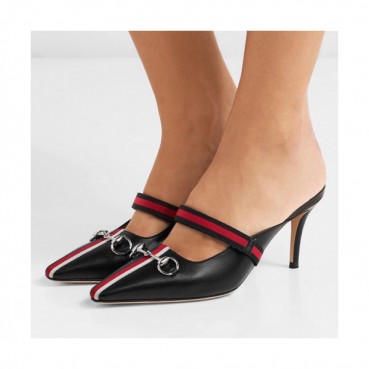 Gucci 2019 Ladies Horsbit Strap Lamskin Middle-heel Bloafer 