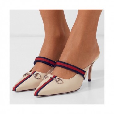 Gucci 2019 Ladies Horsbit Strap Lamskin Middle-heel Bloafer 