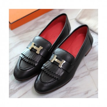 Hermes 2019 Womens H Logo Tassel Strap Leather Loafer - 에르메스 여성 H로고 태슬 스트랩 레더 로퍼 Her0251x.Size(225 