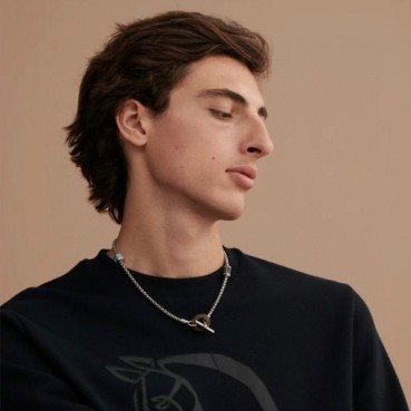 에르메스 남성 화이트 골드 목걸이 - Hermes Mens White Gold Necklace 