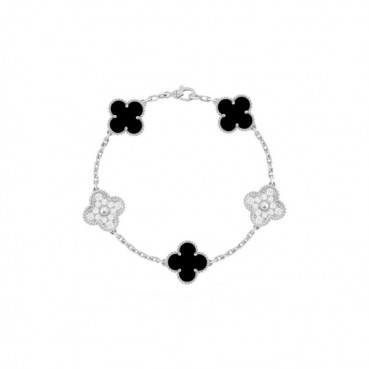 매장판 반클리프 아펠 여성 알함브라 브레이슬릿 - Van Cleef & Arpels Womens White Gold Bangle 