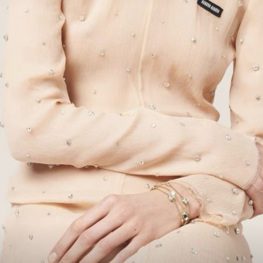 미우미우 여성 골드 팔찌 - Miumiu Womens Gold Bangle 