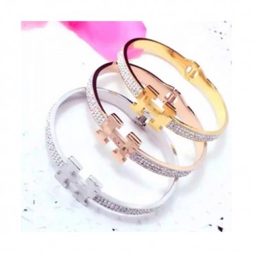 Hermes hearts Rose Gold/Yellow Gold/White Gold  Bangle -에르메스 여성용 팔지18k 도금 로즈 골드/옐로우 골드/화이트 골드 팔찌 Her0004.
