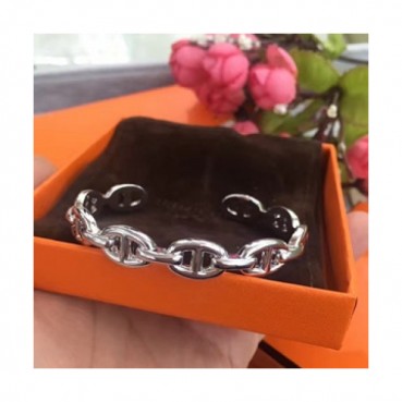 Hermes White Gold  Bangle  -에르메스  여성용 팔지18k 도금 화이트 골드 팔찌 Her0001.