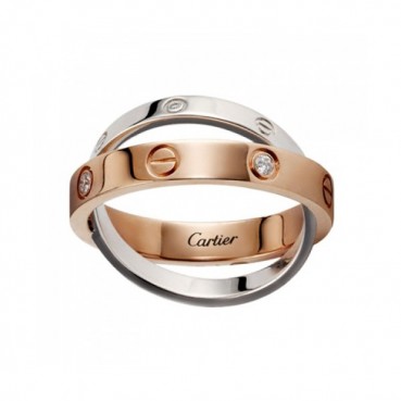 [까르띠에] 러브링 다이아몬드 화이트골드+로즈골드 B4094300 커플링 - ca0021z Cartier Love Ring Diamond White Gold+ Rose Gold