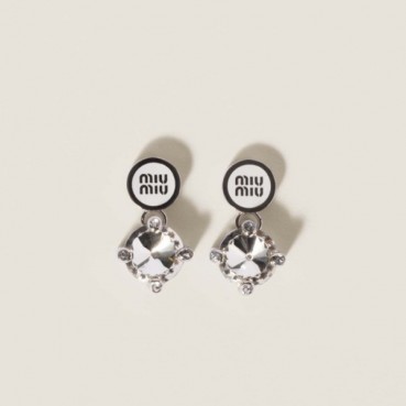 미우미우 여성 에나멜 메탈 귀걸이 - Miumiu Womens Enameled Metal Earrings 