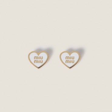 미우미우 여성 에나멜 메탈 귀걸이 - Miumiu Womens Enameled Metal Earrings 