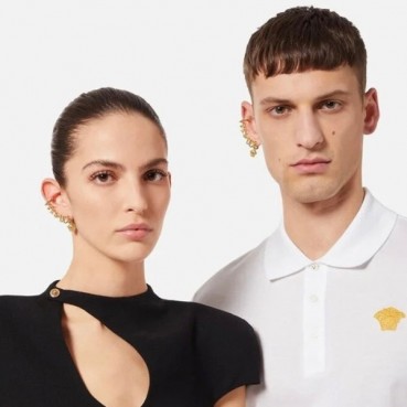 베르사체 남/녀 옐로우 골드 귀걸이 - Versace Unisex Yellow Gold Earring 