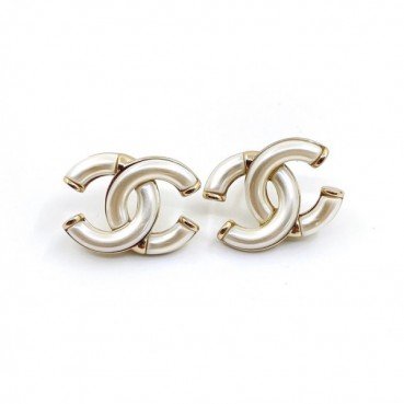 샤넬 여성 화이트 이어링 - Chanel Womens White Gold Earring 