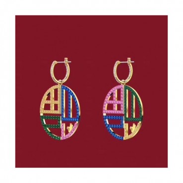Swarovski 2020 Ladies Earring - 스와로브스키 2020 여성용 이어링 ACC0200.(옐로우골드)
