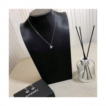 CHANEL  White Gold  Choker &  Earring - 샤넬  여성용 18k도금 화이트 골드 목걸이, 귀걸이쎄트