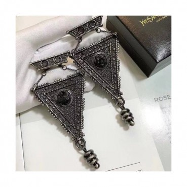 YSL  Double Black  Earring - 입생로랑  여성용 18k도금 블랙 귀걸이