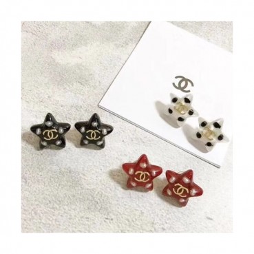 CHANEL  Yellow Gold  Earring - 샤넬  여성용 18k도금 옐로우 골드 귀걸이 2색 (레드,화이트,블랙)
