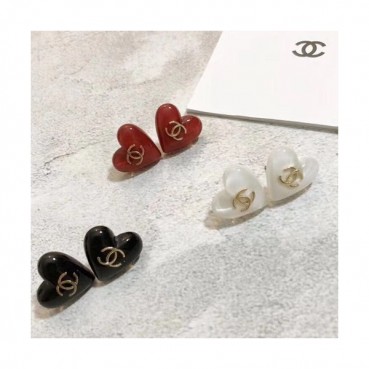 CHANEL  Yellow Gold  Earring - 샤넬  여성용 18k도금 옐로우 골드 귀걸이 3색(블랙,화이트,레드)