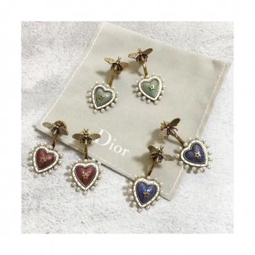 Dior  Rose Gold Earring - 디올 여성용 18k도금 로즈 골드 귀걸이 3색(와인,네이비,그린)