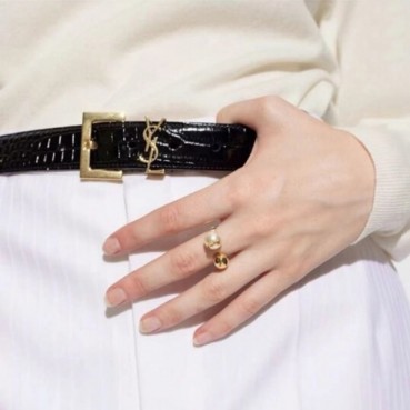입생로랑 여성 블랙 벨트 - Saint Laurent Womens Black Belt 