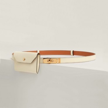 에르메스 여성 켈리 포켓 벨트 - Hermes Womens White Belts 