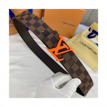 Louis Vuitton 2021 Men's Leather Belt,4.0cm,LOUBT0235 - 루이비통 2021 남성용 레더 벨트,4.0cm,브라운