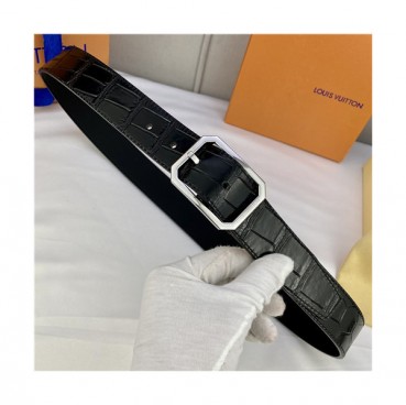 Louis Vuitton 2021 Men's Leather Belt,3.5cm,LOUBT0230 - 루이비통 2021 남성용 레더 벨트,3.5cm,블랙