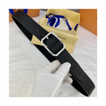 Louis Vuitton 2021 Men's Leather Belt,3.5cm,LOUBT0228 - 루이비통 2021 남성용 레더 벨트,3.5cm,블랙