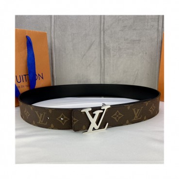 Louis Vuitton 2021 Men's Leather Belt,3.5cm,LOUBT0227 - 루이비통 2021 남성용 레더 벨트,3.5cm,브라운