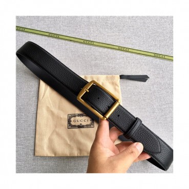 Gucci 2021 Men's Leather Belt,3.8cm,GUBT0218 - 구찌 2021 남성용 레더 벨트,3.8cm, 블랙