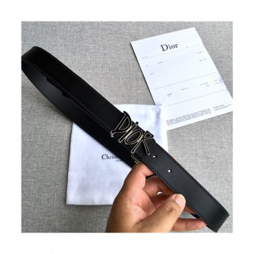 Dior 2021 Men's Leather Belt,3.8cm,DIOBT0069 - 디올 2021 남성용 레더 벨트,3.8cm,블랙