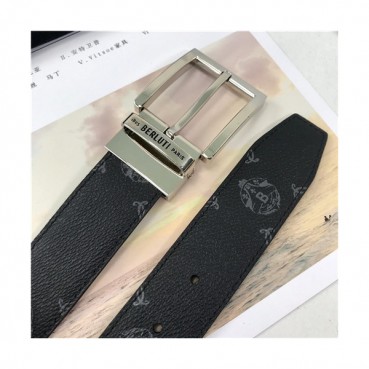Berluti 2021 Men's Leather Belt,3.5cm,BLTBT0003 - 벨루티 2021 남성용 레더 벨트,3.5cm,블랙
