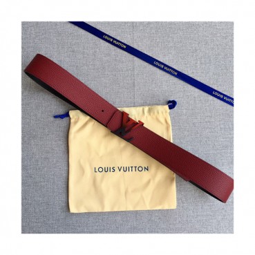 Louis Vuitton 2021 Men's Leather Belt,4.0cm,LOUBT0219 - 루이비통 2021 남성용 레더 벨트,4.0cm,와인