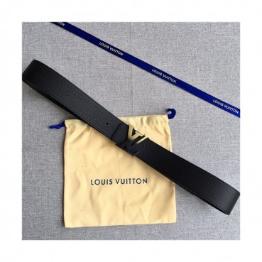 Louis Vuitton 2021 Men's Leather Belt,4.0cm,LOUBT0217 - 루이비통 2021 남성용 레더 벨트,4.0cm,블랙