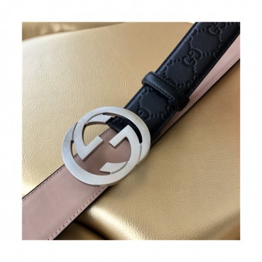 Gucci 2021 Men's Leather Belt,3.8cm,GUBT0206 - 구찌 2021 남성용 레더 벨트,3.8cm,블랙