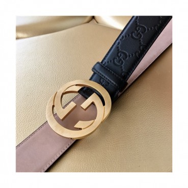 Gucci 2021 Men's Leather Belt,3.8cm,GUBT0204 - 구찌 2021 남성용 레더 벨트,3.8cm,블랙