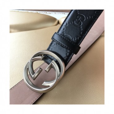 Gucci 2021 Men's Leather Belt,3.8cm,GUBT0202 - 구찌 2021 남성용 레더 벨트,3.8cm,블랙