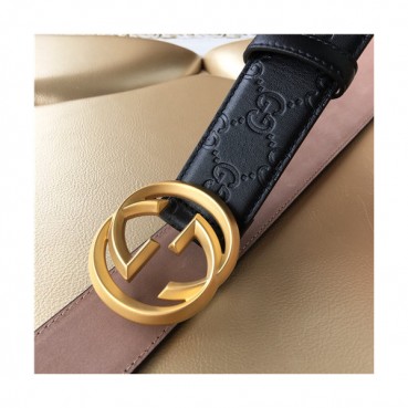 Gucci 2021 Men's Leather Belt,3.8cm,GUBT0201 - 구찌 2021 남성용 레더 벨트,3.8cm,블랙
