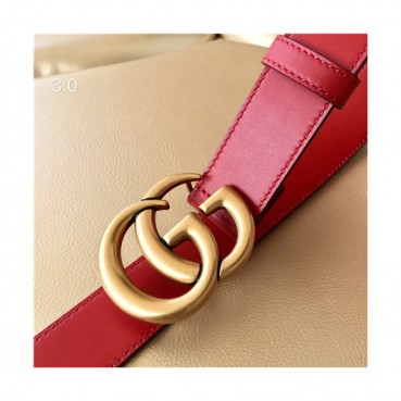 Gucci 2021 Women's Leather Belt,3.0cm,GUBT0199 - 구찌 2021 여성용 레더 벨트,3.0cm,레드