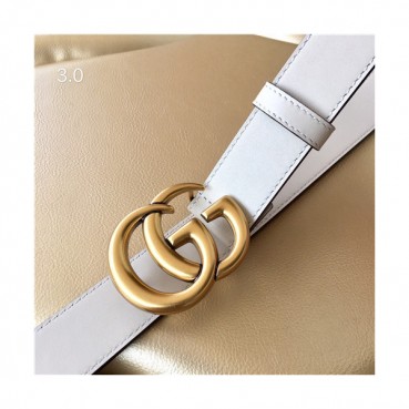Gucci 2021 Women's Leather Belt,3.0cm,GUBT0198 - 구찌 2021 여성용 레더 벨트,3.0cm,화이트