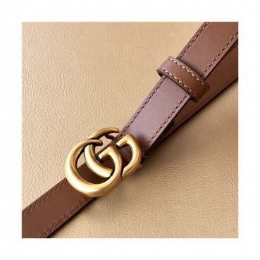 Gucci 2021 Women's Leather Belt,2.0cm,GUBT0196 - 구찌 2021 여성용 레더 벨트,2.0cm,브라운