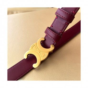 Celine 2021 Women's Leather Belt,2.5cm,CELBT0017 - 셀린느 2021 여성용 레더 벨트,2.5cm, 와인