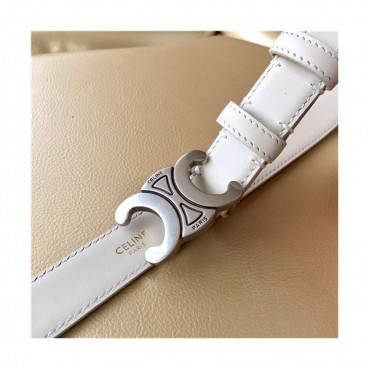 Celine 2021 Women's Leather Belt,2.5cm,CELBT0014 - 셀린느 2021 여성용 레더 벨트,2.5cm, 화이트