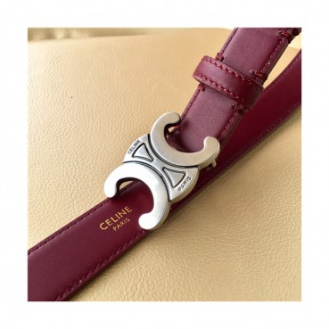 Celine 2021 Women's Leather Belt,2.5cm,CELBT0013 - 셀린느 2021 여성용 레더 벨트,2.5cm, 와인
