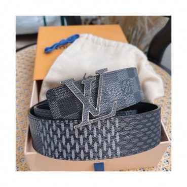 Louis Vuitton 2021 Men's Leather Belt,4.0cm,LOUBT0214 - 루이비통 2021 남성용 레더 벨트,4.0cm,닥크그레이
