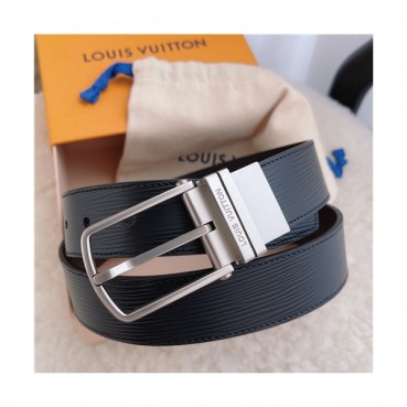 Louis Vuitton 2021 Men's Leather Belt,3.5cm,LOUBT0209 - 루이비통 2021 남성용 레더 벨트,3.5cm,블랙