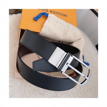 Louis Vuitton 2021 Men's Leather Belt,3.5cm,LOUBT0208 - 루이비통 2021 남성용 레더 벨트,3.5cm,블랙