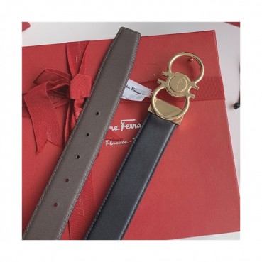Salvatore Ferragamo 2021 Men's Leather Belt,3.5cm,FERBT0092 - 페라가모 2021 남성용 레더 벨트,3.5cm,블랙