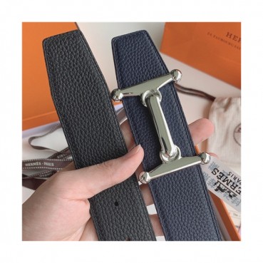 Hermes 2021 Men's Leather Belt,3.8cm,HERBT0148 - 에르메스 2021 남성용 레더 벨트,3.8cm,네이비